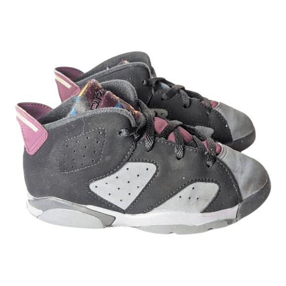 NIKE Air Jordan 6 Retro 'Bordeaux' TD Sneakers Size 10C - Picture 3 of 7